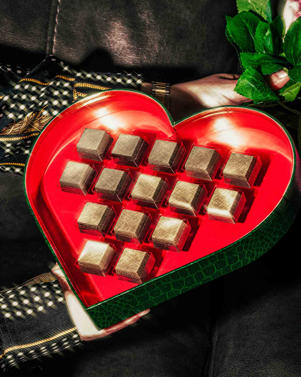Valentine's Day 24 Karat Gold Moet Champagne Chocolates Box