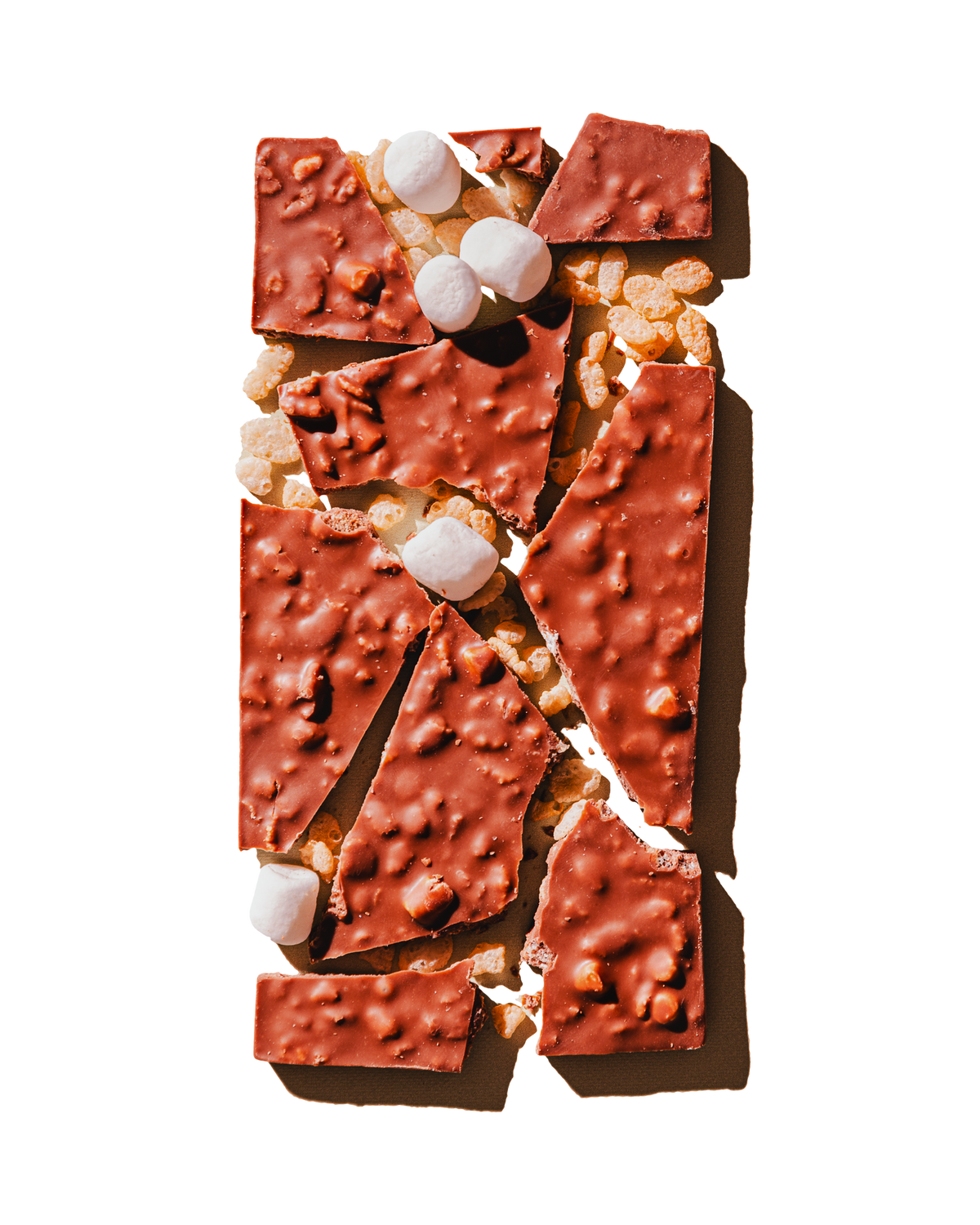 Compartes gourmet chocolate gift, milk chocolate bar with crisped rice and marshmallows