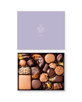 Compartes best Easter chocolates gift box, dark and milk chocolates under a lavender lid