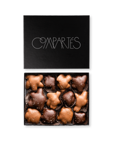Compartes best chocolate caramel sea salt California bear claws gift box, dark and milk chocolate, pecan and almond
