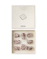 Compartes best chocolate covered english toffee gift box, almond topped toffee, cream and gold box