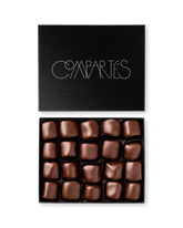 Compartes best chocolate dipped marshmallows gift box, dark chocolate squares in a black box, vanilla