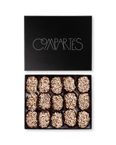Compartes best chocolate english toffee gift box, chocolate toffee in chopped almonds, black lid
