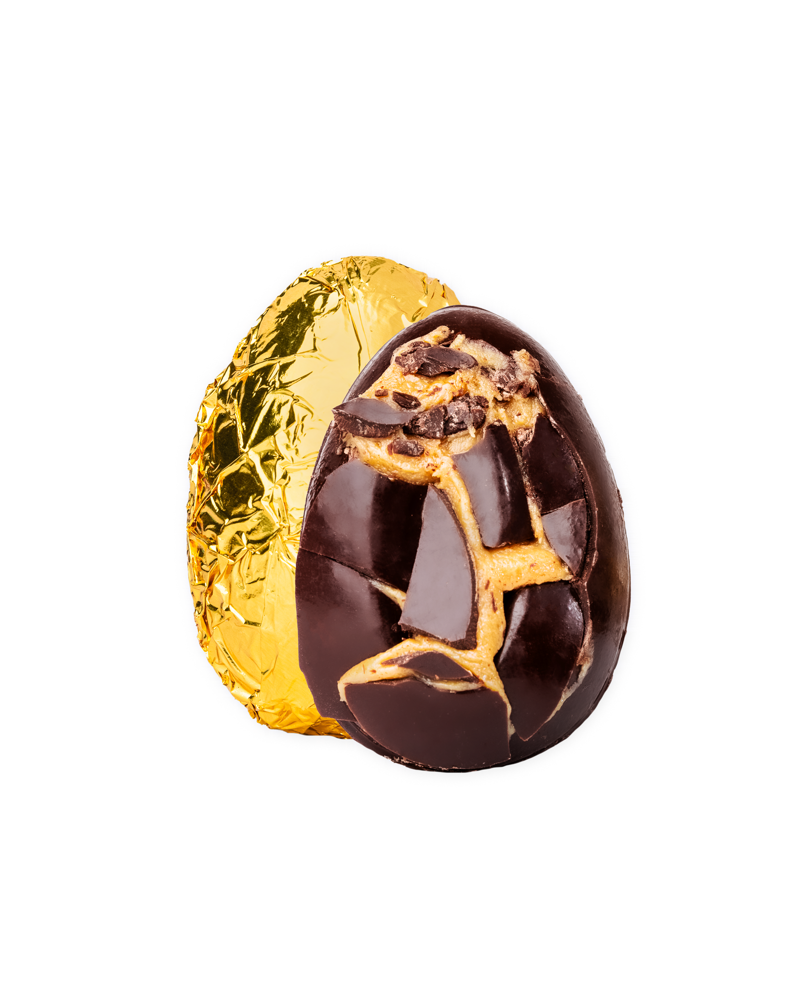 Compartes best dark chocolate peanut butter Easter egg in gold foil, chocolate gift, honey