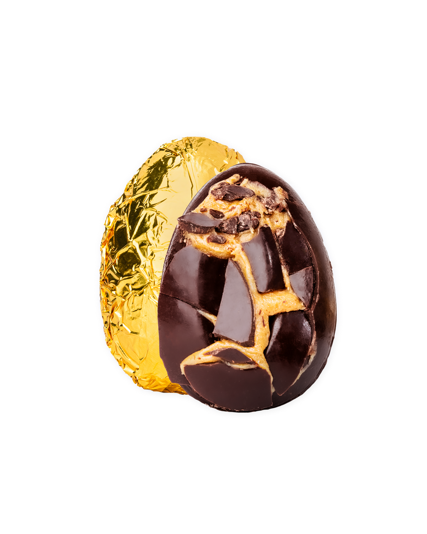 Compartes best dark chocolate peanut butter Easter egg in gold foil, chocolate gift, honey