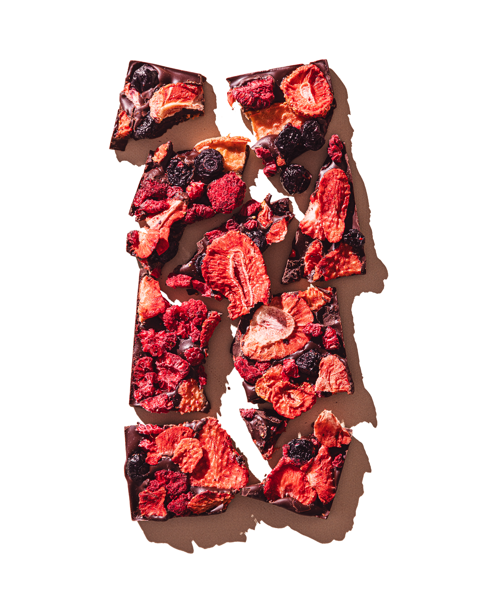 Compartes best chocolate gift, dark chocolate bar with dried strawberries and raspberries