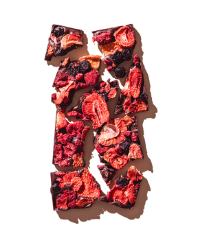 Compartes best chocolate gift, dark chocolate bar with dried strawberries and raspberries