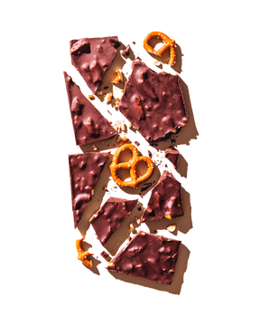 Compartes best California love pretzel chocolate gift bar, dark chocolate with salted pretzels, sourdough and sea salt