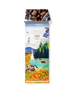 Compartes best campfire s'mores chocolate bar, dark chocolate in a mountain lake wrapper, chocolate gift