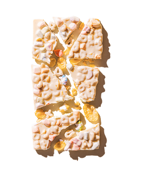 Compartes gourmet cereal bowl chocolate bar, white chocolate with marshmallows and cereal, chocolate gift
