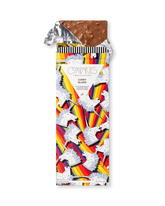 Compartes luxury coney island chocolate gift bar, carousel horses on red and gold wrapper, milk chocolate, waffle cone