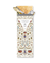 Compartes gourmet chocolate gift bar, creme brulee white chocolate in a cream ornamental wrapper