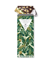 Compartes gourmet the White Lotus chocolate gift bar, pineapple and palm wrapper, pineapple coconut