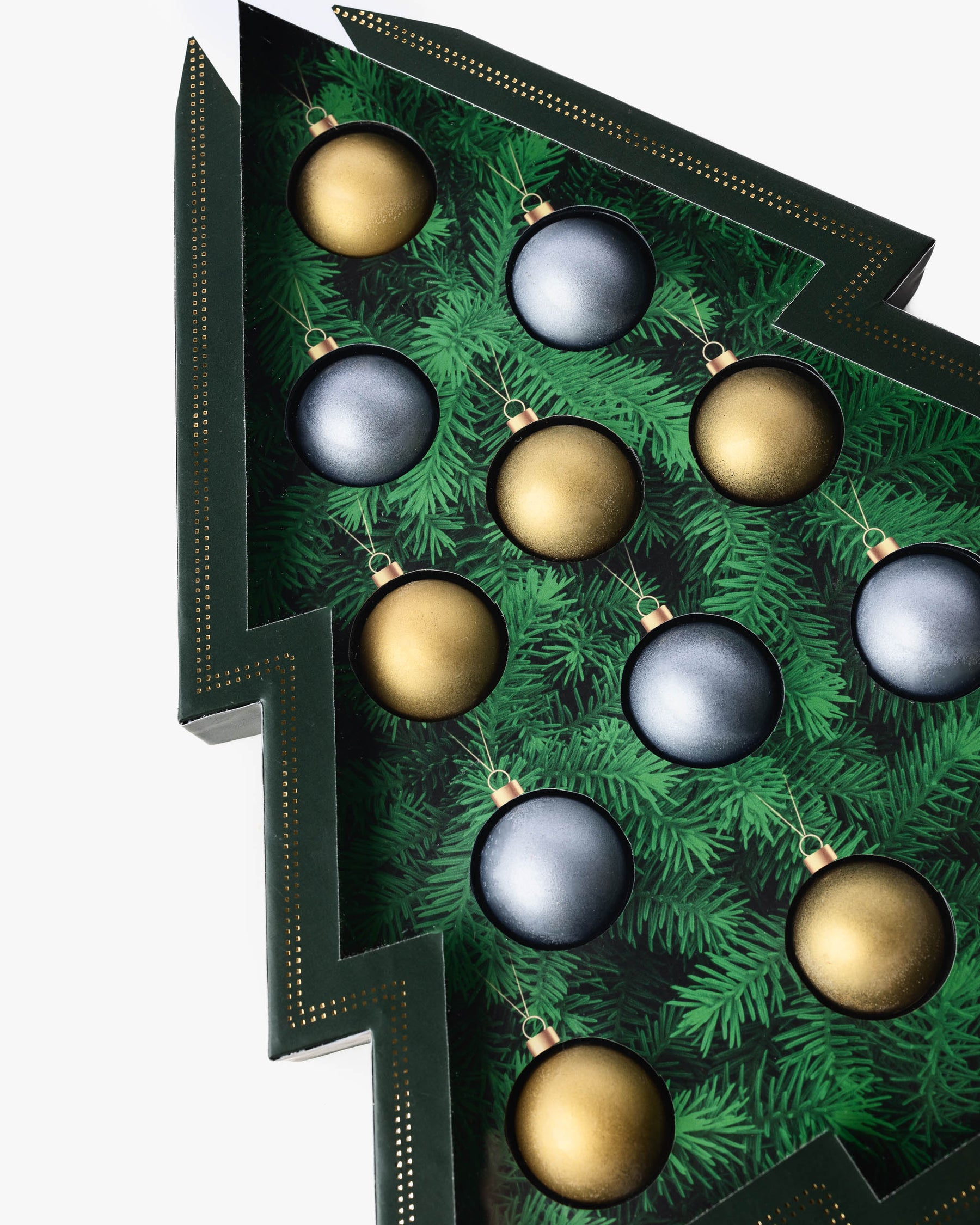 Chocolate Christmas Tree Gift Box with Edible Ornaments