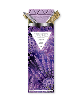 Compartes gourmet lavender chocolate bar gift, purple chocolate in a lavender field wrapper