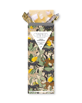 Compartes gourmet chocolate gift bar, white chocolate lemon shortbread in a cream leopard and lemon wrapper