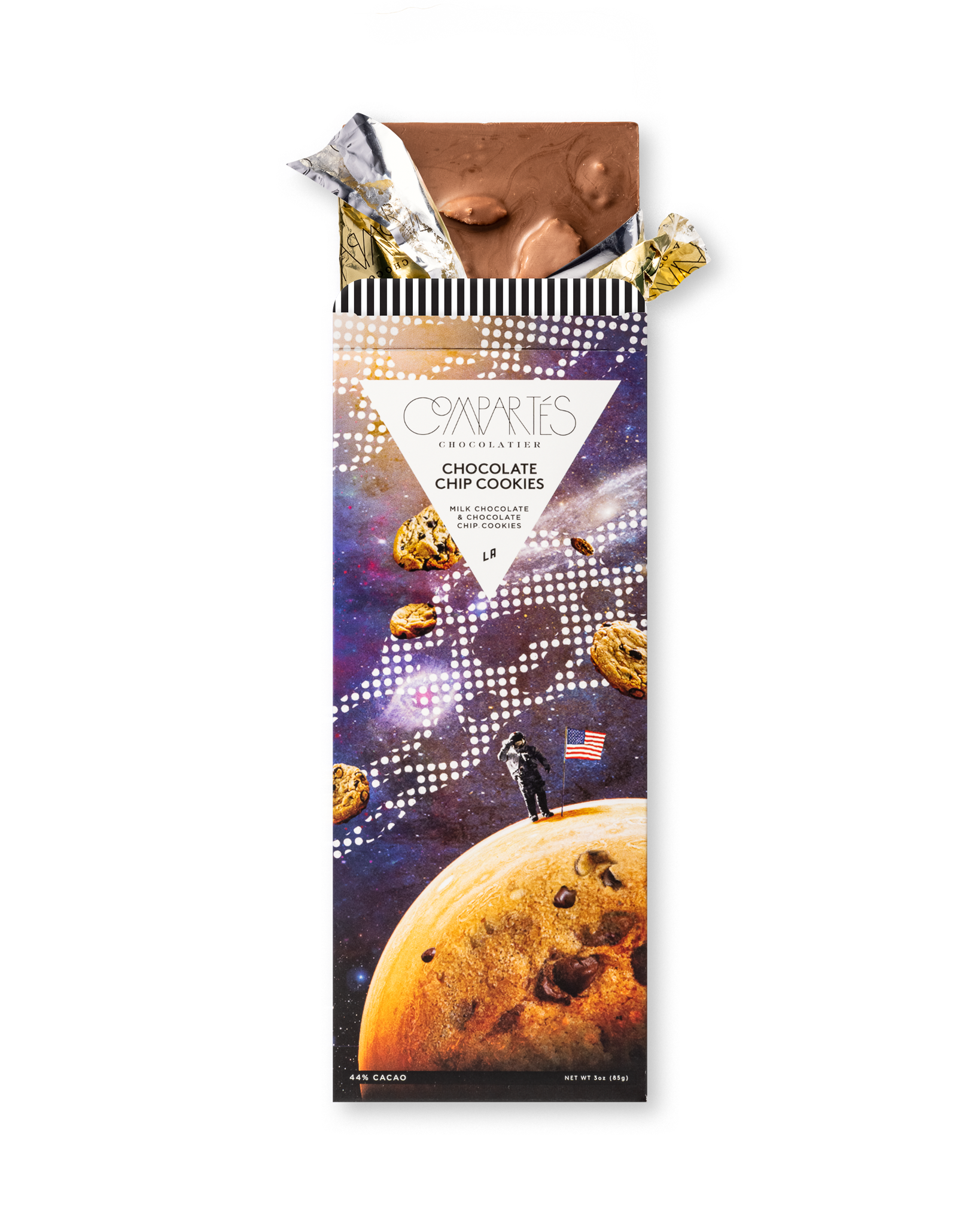 Compartes luxury chocolate chip cookies bar, milk chocolate in a cookie moon galaxy wrapper, chocolate gift