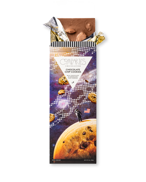 Compartes luxury chocolate chip cookies bar, milk chocolate in a cookie moon galaxy wrapper, chocolate gift