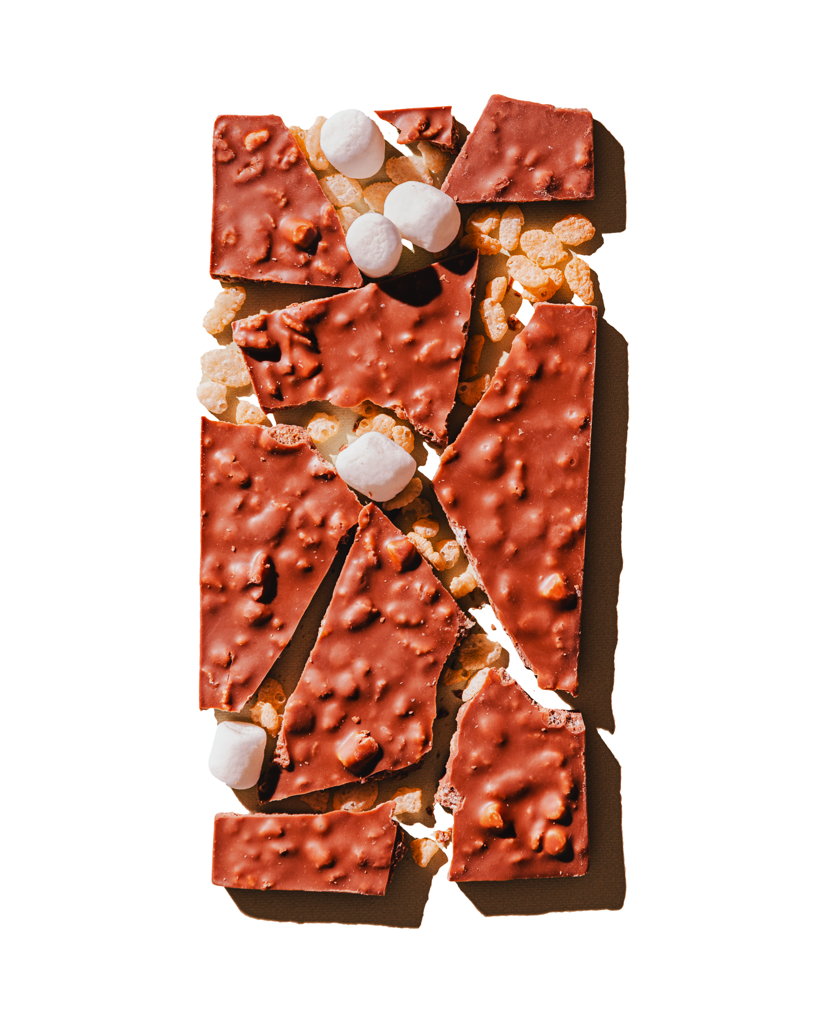 Compartes gourmet chocolate gift, milk chocolate bar with crisped rice and marshmallows