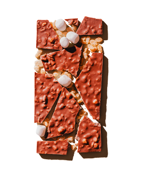 Compartes gourmet chocolate gift, milk chocolate bar with crisped rice and marshmallows