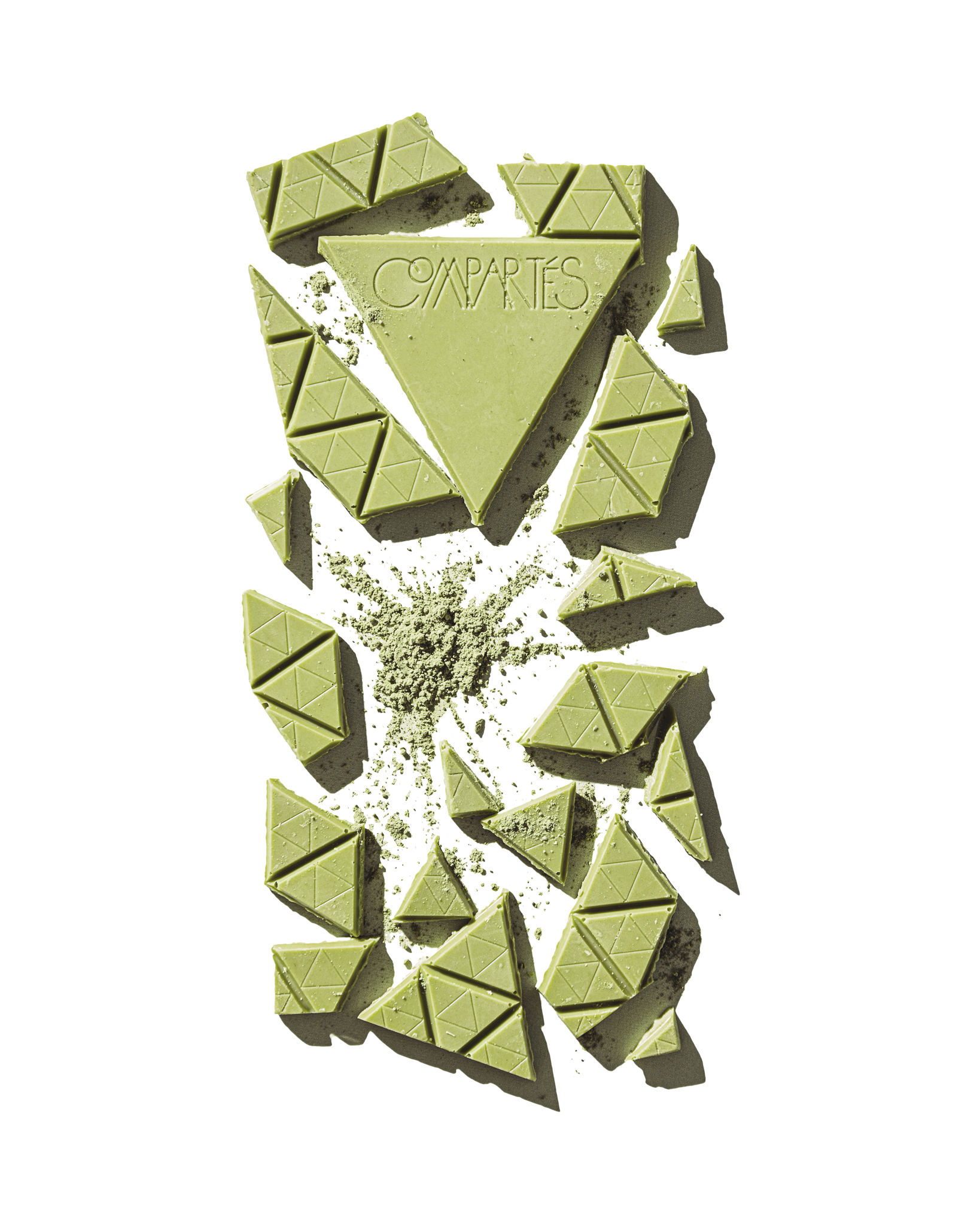 Compartes luxury matcha green tea chocolate gift bar, green white chocolate with matcha powder