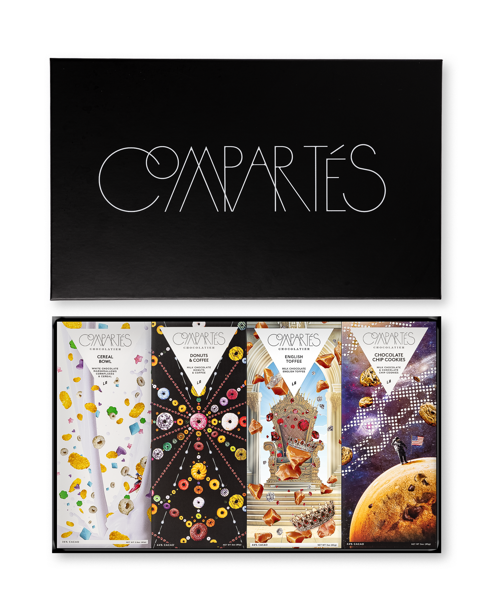 Compartes best nostalgic chocolate bar gift set, bars with cereal, donut and cookie wrapper art
