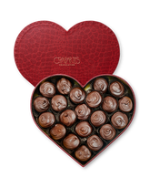 Compartes gourmet peanut butter lovers chocolate heart, deep red heart gift box of swirled chocolate cups