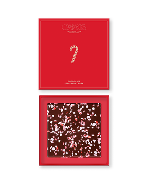 Compartes gourmet peppermint bark breakable chocolate gift box, Christmas candy cane pieces, red box