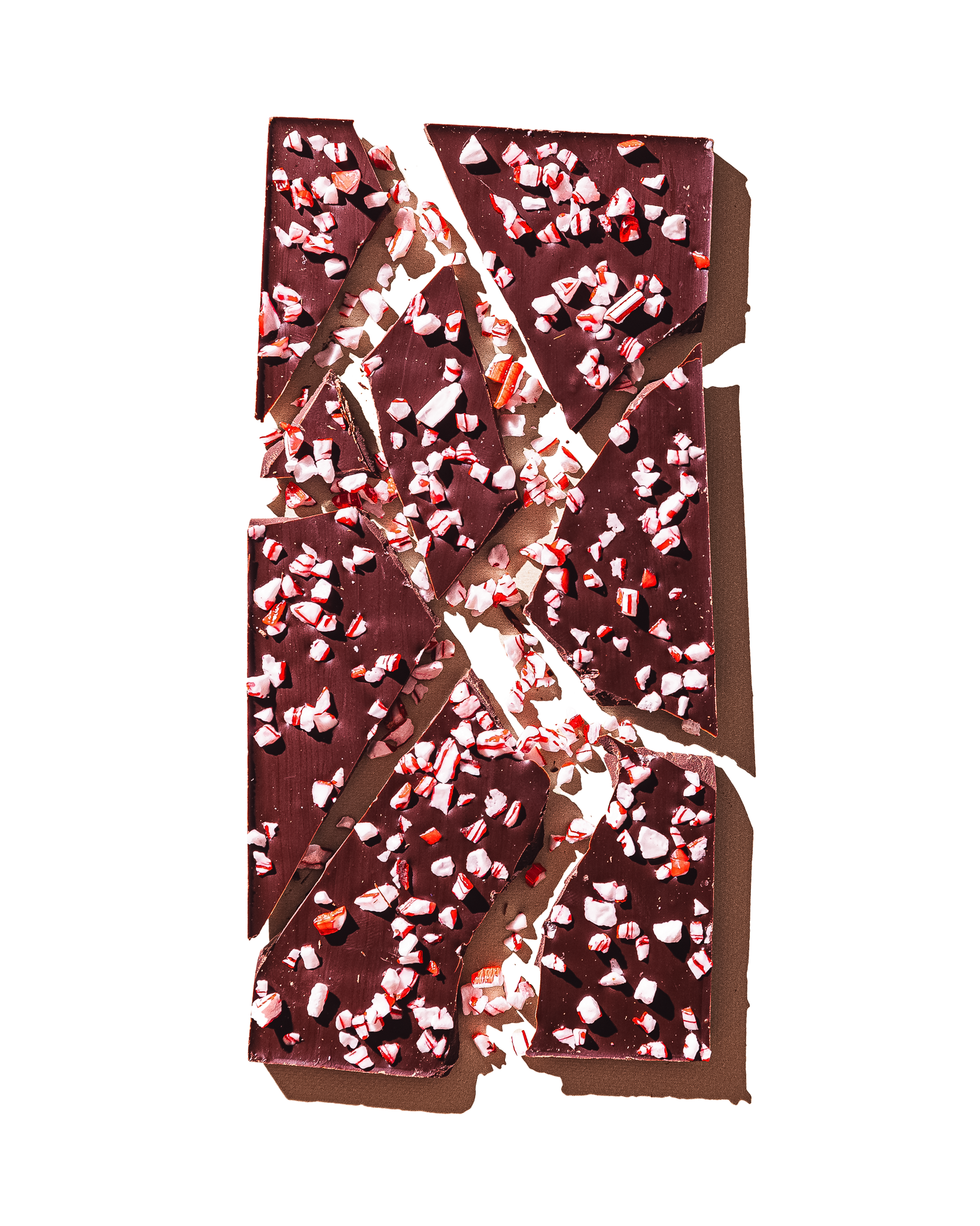 Compartes luxury peppermint bark dark chocolate gift bar, deep red and white peppermint candy