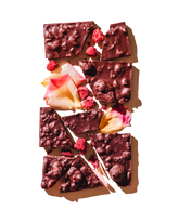 Compartes gourmet raspberry rose chocolate gift bar, dark chocolate with raspberries and rose petals