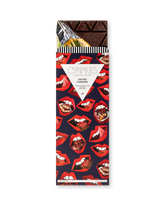 Compartes best salted caramel chocolate bar, dark chocolate in a red lips print wrapper, chocolate gift