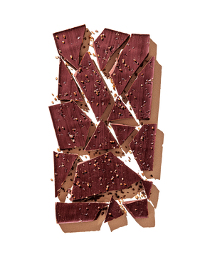 Compartes luxury smoked sea salt dark chocolate bar, deep red finish with cacao nibs, chocolate gift