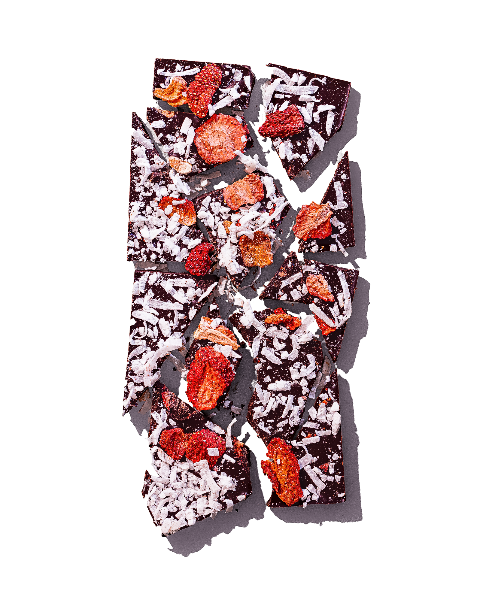 Compartes gourmet strawberry coconut chocolate gift bar, dark chocolate with strawberries and coconut