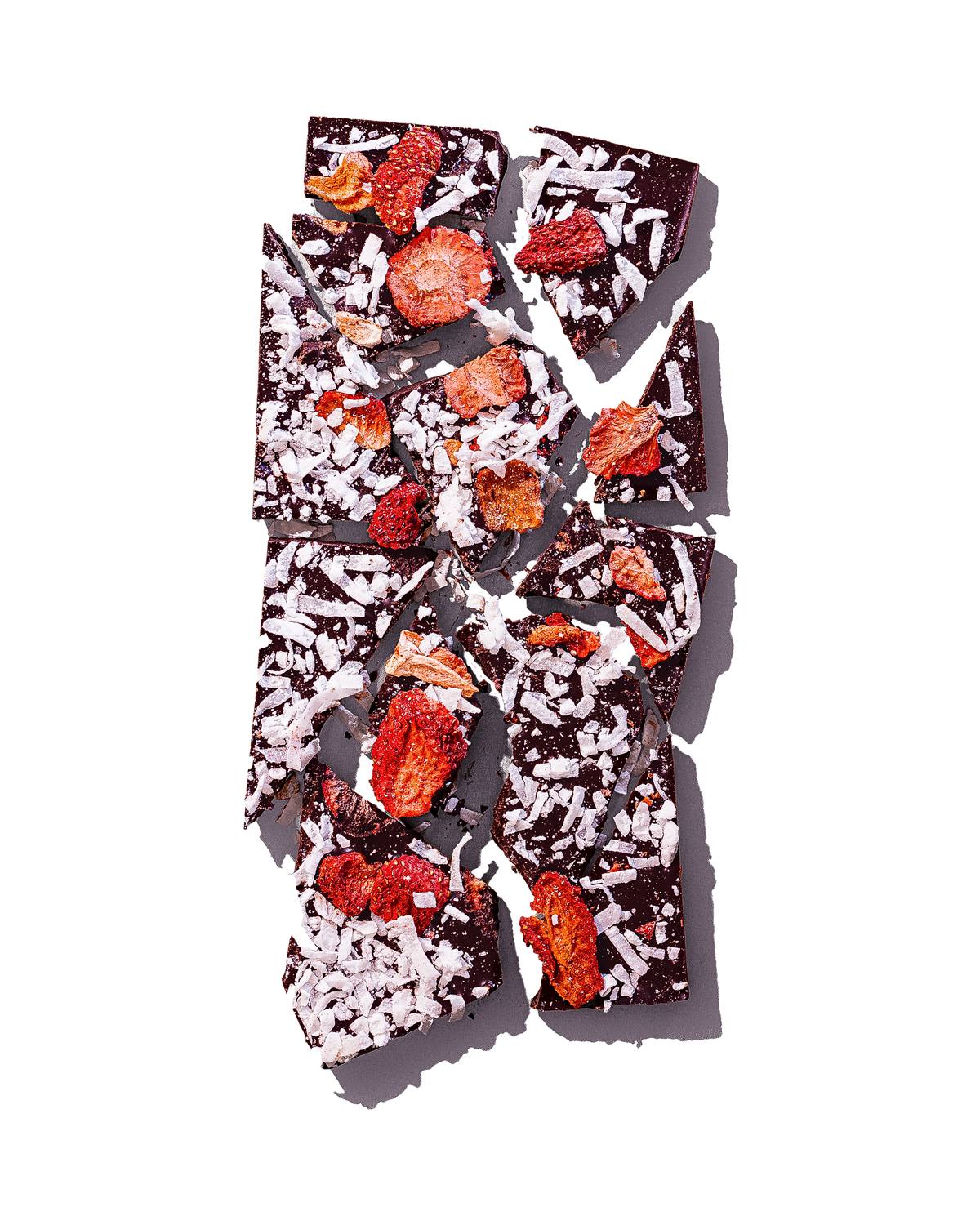 Compartes gourmet strawberry coconut chocolate gift bar, dark chocolate with strawberries and coconut