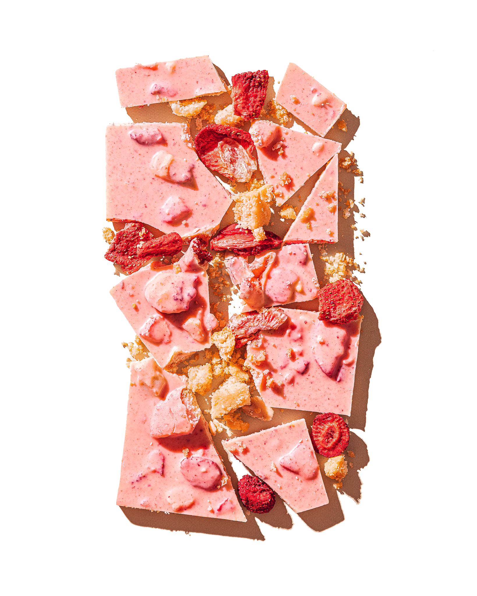 Compartes best strawberry shortcake chocolate gift bar, pink white chocolate with dried strawberries
