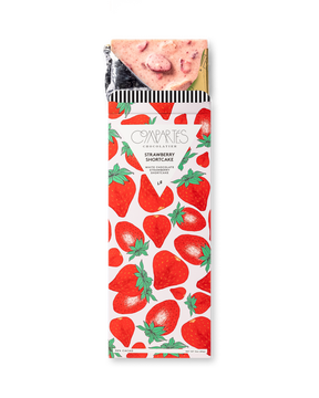 Compartes best strawberry shortcake chocolate gift bar, deep red strawberry wrapper, pink white chocolate