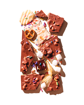 Compartes best chocolate gift, milk chocolate everything bar with pretzel, marshmallow and sprinkles, cake