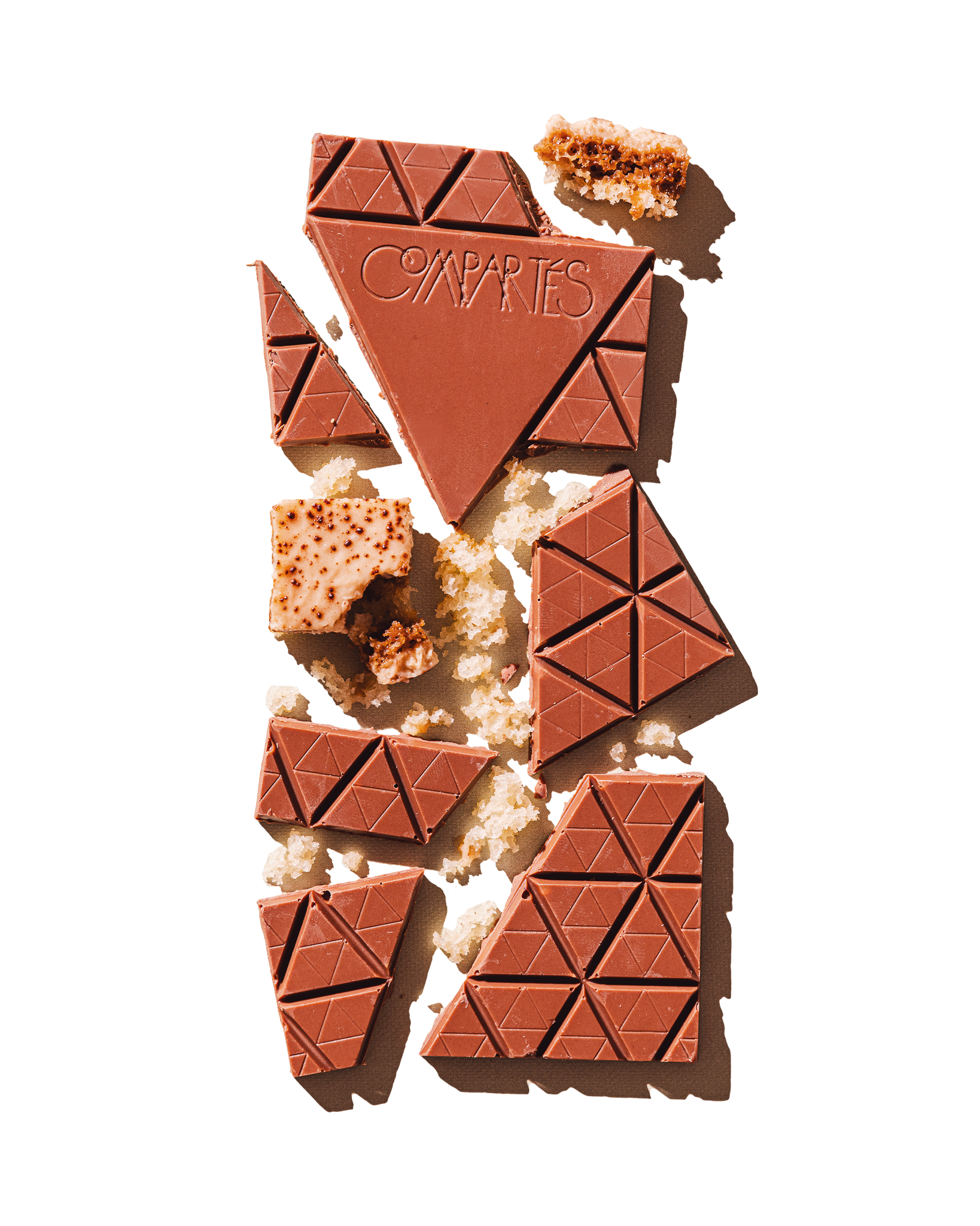 Compartes luxury chocolate gift, milk chocolate tiramisu bar with sponge cake and cocoa dust, coffee and mascarpone