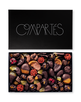 Compartes best chocolate covered fruits large gift box, dipped orange and apricot in a black box